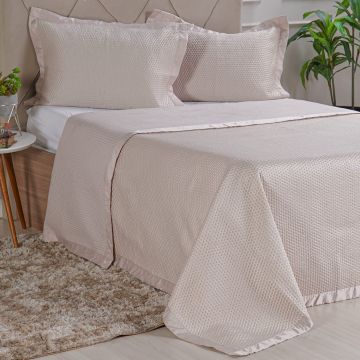 KIT COLCHA SATINATTA TESSI 2,20M X 2,40M CASAL LATTE CASAL-0