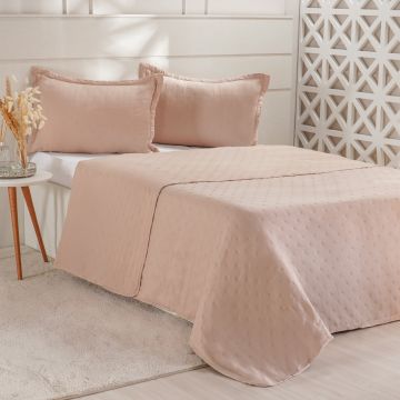 KIT COLCHA MIRAGGIO KING 2,60M X 2,80M CARAMELO CLARO KING-0