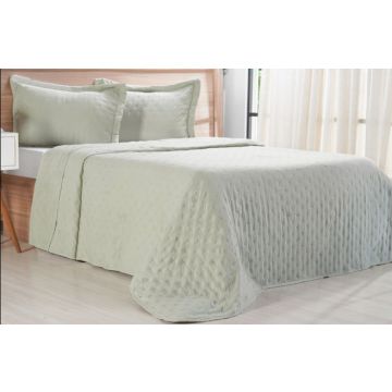 KIT COLCHA MIRAGGIO CASAL 2,20M X 2,40M VERDE ALFAFA CASAL-0