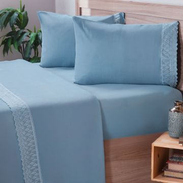 JOGO DE CAMA BRODERIE MICROFIBRA 3 PEÇAS SOLTEIRO AZUL ACERO SOLTEIRO-0
