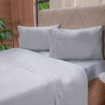JOGO DE CAMA BRODERIE MICROFIBRA 4 PEÇAS QUEEN CINZA PEDRA QUEEN-0
